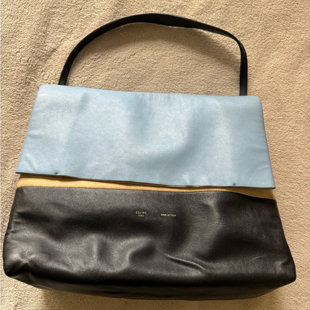 Celine all soft Black and Light Blue Shoulder Bag